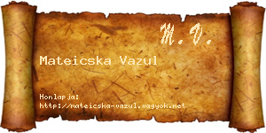 Mateicska Vazul névjegykártya